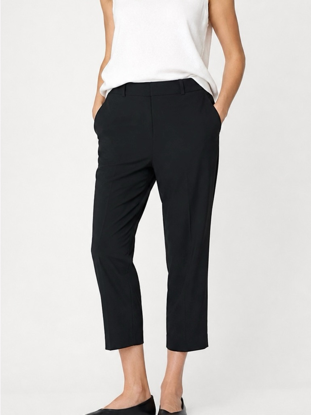Banana Republic Avery Washable Wool Ankle Pants Black 4 Quiet Luxury Minimalist